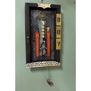 Unique Framed Mixed Media Assemblage Art Original “Lover Boy” by Jane LeBlanc